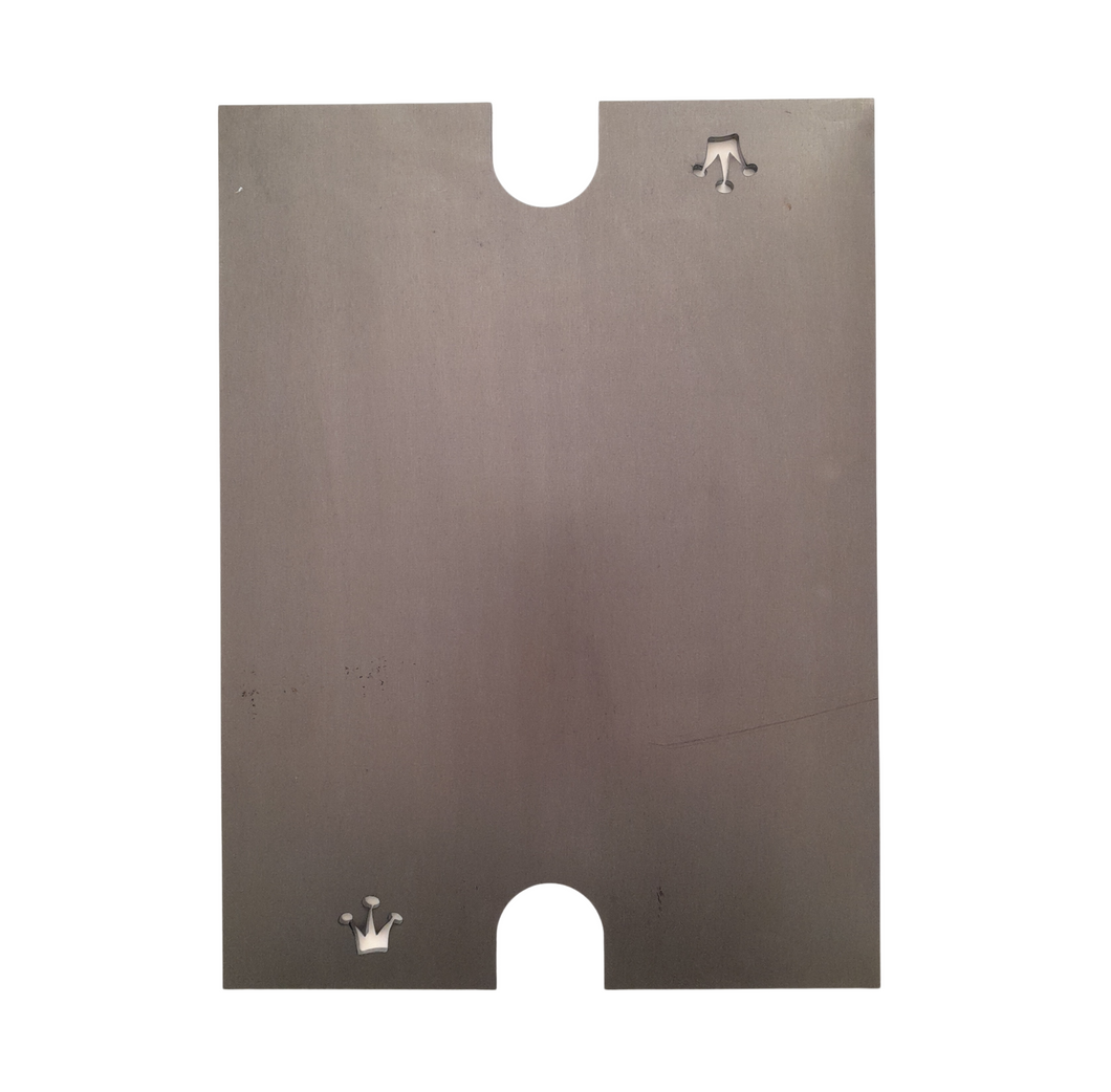 Que-Tensils mild steel half hot plate for the Masterbuilt 560 on white background